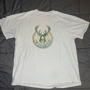 Milwaukee Bucks Light Cream Faded Graphic Tee